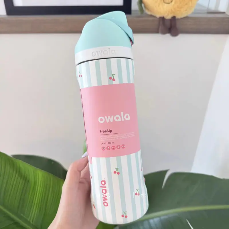Owala FreeSip Water Bottle 32oz – 2025 Birthday Bash "Pillow Fight Cherry" Limited Edition, Leak-Proof & BPA-Free 0