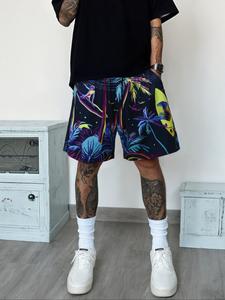 Men's Regular Fit Random Print Shorts, Casual Comfy Breathable Shorts for Summer, Men's Bottoms for Daily Wear