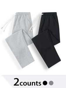 Men's Solid Color Pocket Sweatpants, Regular Fit Casual Comfy Jogger Pants for Spring & Fall, Men's Trousers for Daily Wear, Workout Clothes, Loose Casual Jogger