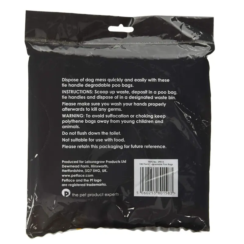 Petface No Mess Degradable Poop Bags With Tie Handles (Pack of 100) 1