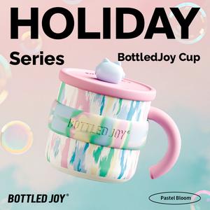 BottledJoy Mug - Holiday Series 450ml – Double-Wall 316 Stainless Steel, Dustproof & Spillproof Lid, Cute Design, Keep Hot or Cold for 6-8 hours, Long-Lasting Insulation for Home or Office