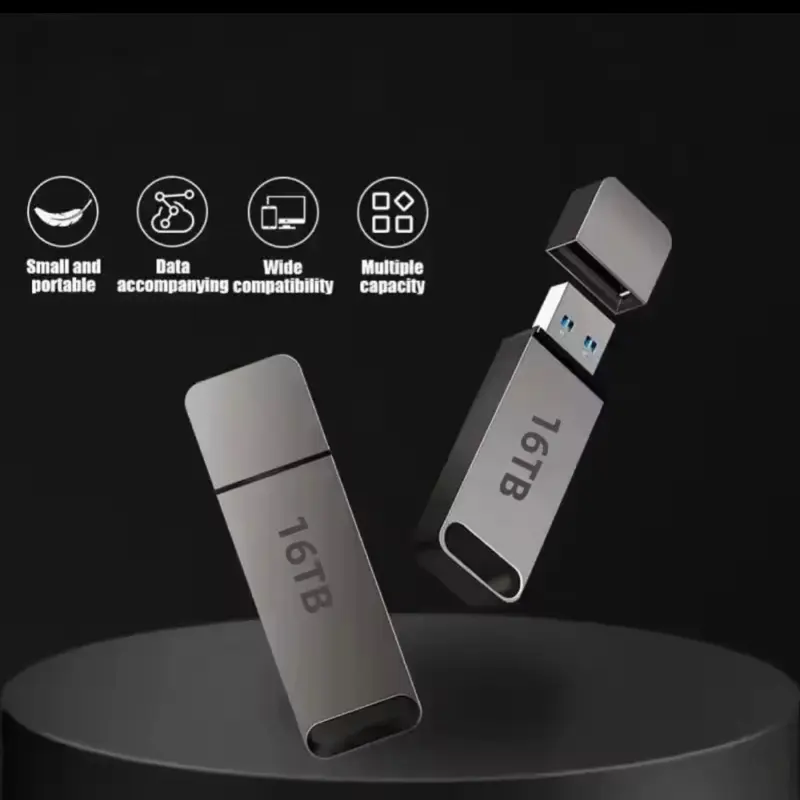 16TB Flash Drive USB3.2 High Speed Transfer Type C U Metal Flash SSD Portable Mini Flash Drive Memory Waterproof U Drive 4