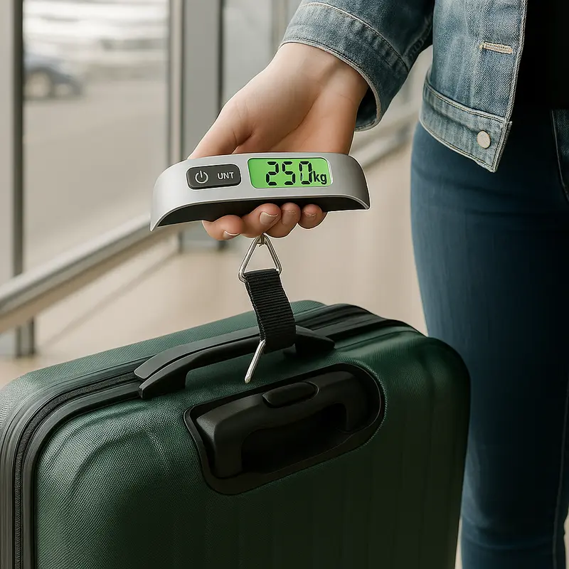 50KG DIGITAL TRAVEL PORTABLE HANDHELD LUGGAGE WEIGHING SCALES SUITCASE BAG 0
