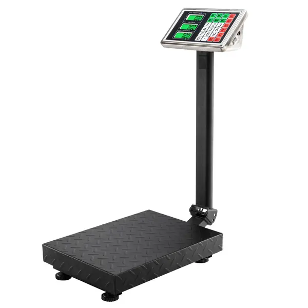 100KG/220lbs LCD Digital Personal Floor Postal Platform Scale with 30*40 Platform & 0.6mm Plate Black UK Plug 0