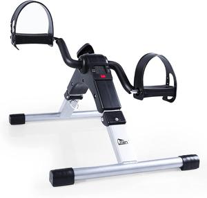 Uten Pedal Exerciser, Mini Exercise Bike, Under Desk Bike, Exercise Bike with LCD Monitor, Adjustable Resistance Exercise Peddler Machine, Exercise Equipment for Home Use