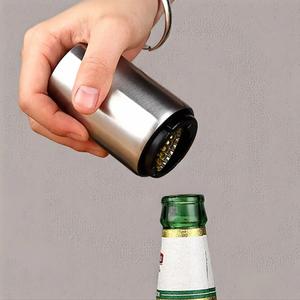 Bottle Cap Remover, 1/2 Counts Modern Portable Stainless Steel Bottle Opener, Manual Beer Bottle Opener, Multifunctional Manual Jar Can Opener for Home Kitchen Camping Travel