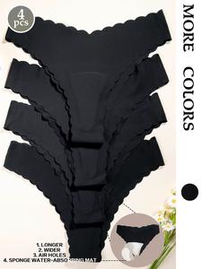 Cameltoe Proof Seamless Thongs Made With Sandwich Like Patented Insert 3-LAYER PROTECTION Women's Leopard Print Thong Panties, Breathable Low Waist Seamless Underwear, Fitted Casual Yoga Gym Wear, 4/6 Pack