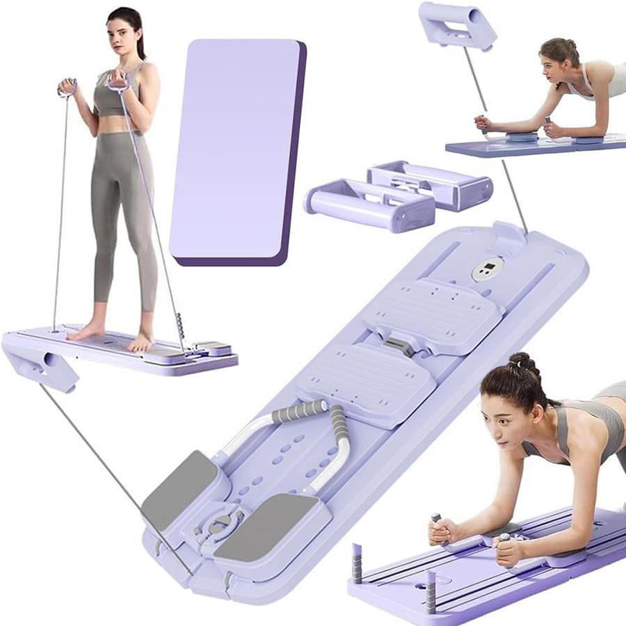 Klappbares Pilates Board Mit Timer Widerstandsband Und Bauchroller_voghion.com