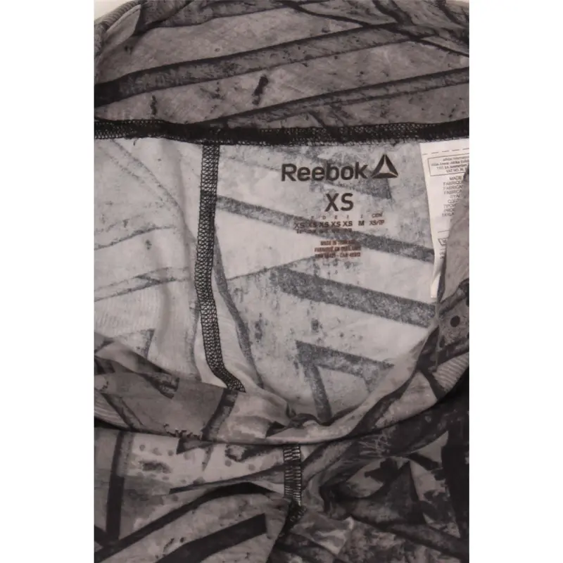 Pre-Owned Vintage REEBOK Womens Graphic Leggings UK 4/6 XS  Grey Geometric Polyester 3