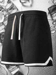 Men's Colorblock Breathable Comfortable Sports Shorts, Regular Fit Casual Quick Drying Shorts for Running Gym Workout, Men's Sportswear for All Seasons