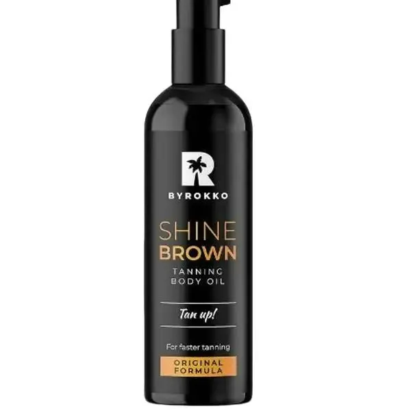 BYROKKO Shine Brown Premium XXL Accelerator Oil for Sunbed & Outdoor Achieve a Natural afterglow Tanning Oil, help in Golden Body Care Vegan Nourishing Smooth body lotions instant bed sun ultra dark fake tan carrot spray gradual Cosmetic