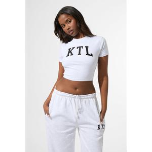 Kaiia KTL Logo Baby Tee Light Grey Marl