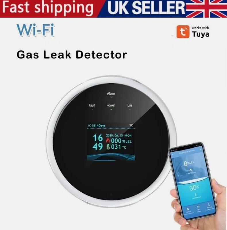 Wifi Gas Leak Detector for Home Natural Gas Leak Detector LCD Screen APP Alarm 0