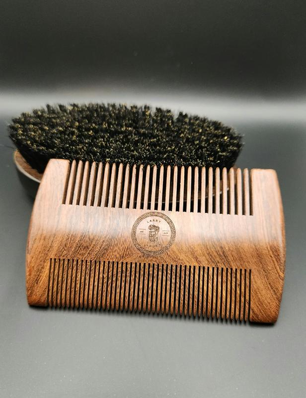 Bamboo Beard Comb & Shaving Brush Grooming Kit 3