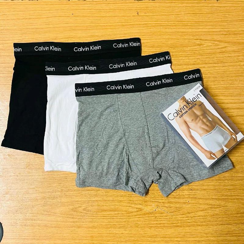 Calvin Klein Mans Grey black white boxer trunks classic fit Low Rise underwear Menswear boxers Set Plain Fashion Socks 3