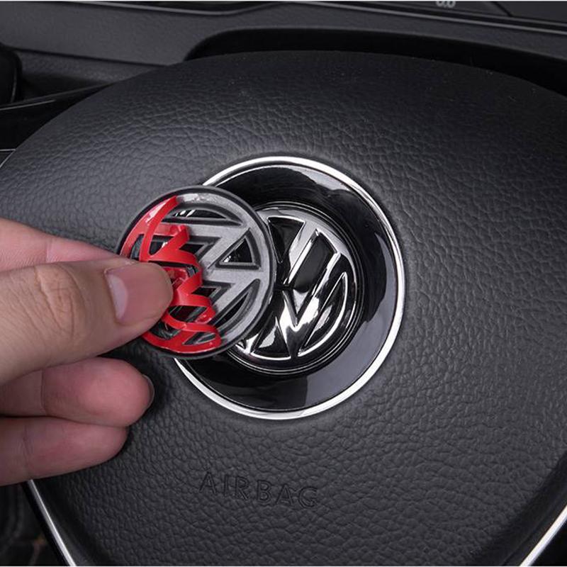 Car Steering Wheel Emblem Sticker Interior Accessories For Volkswagen GTI Polo Golf Passat Scirocco Beetle Tiguan Magotan 2