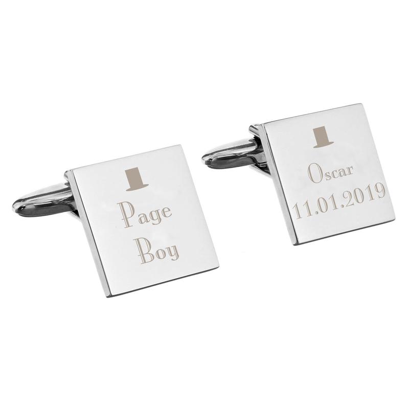 Personalised Decorative Wedding Page Boy Cufflinks 1