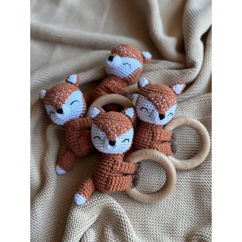 Knitted Animal Baby Rattle 6
