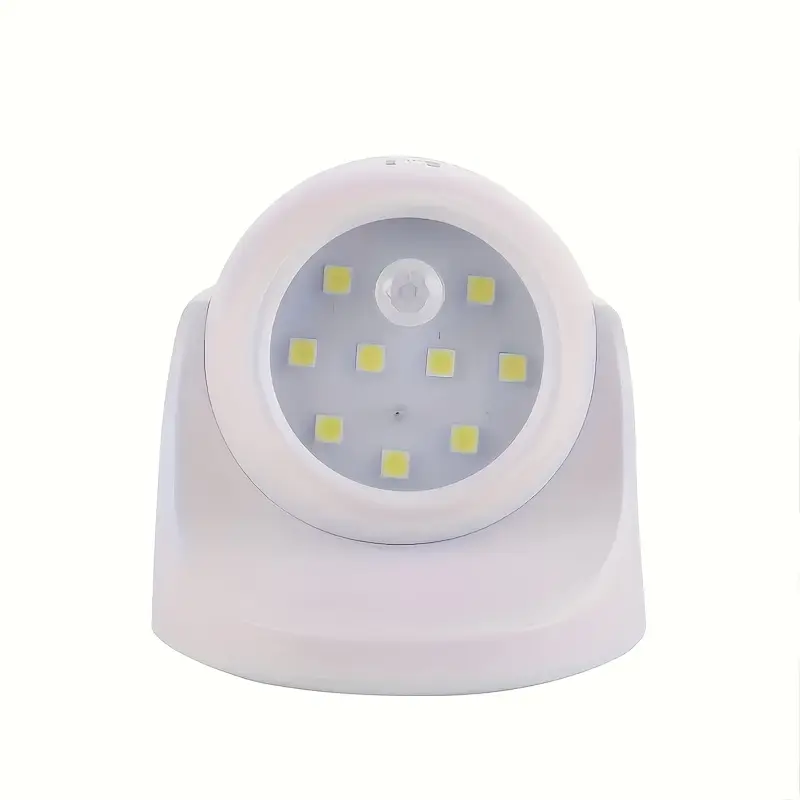 360 °   Rotatable Wireless Motion Sensor Night Light – Intelligent Security Wall Light for Indoor & Outdoor Use, Black or White, 3 AAA Batteries Required (Not Included) 5