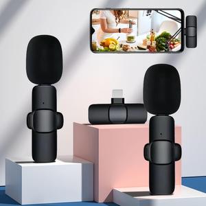 Wireless Collar Microphone, Portable Audio Noise Reduction Microphone for iPhone, Tablet, Wireless Collar Microphone for Video Recording, Teaching Speech