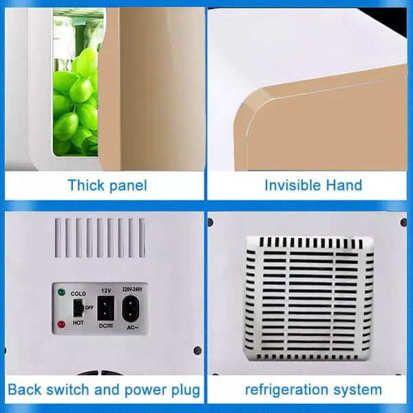 12 Liter Portable Mini Fridge, Travel AC/DC Dual Power, Thermoelectric  Cooler ＆ Warmer,  Eco-Friendly Beauty Fridge Ideal for Camping,  Offices, Dorms 7