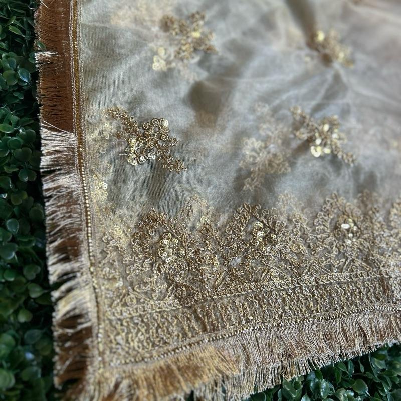 Bridal Qabool Hay Dubatta - Net Material - 3 Colours long tail dubatta 4yards 6