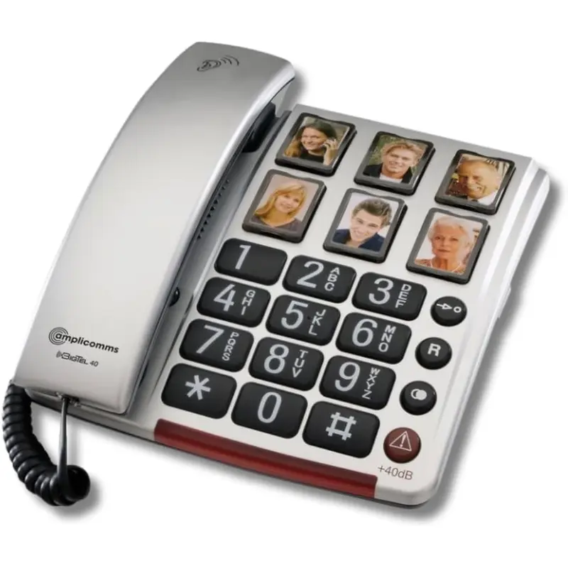 2025-  BigTel 50 Alarm Plus Corded Big Button Phone for Elderly - Loud Phones for Hard of Hearing - Hearing Aid Compatible Phones - Large Number Telephone 2