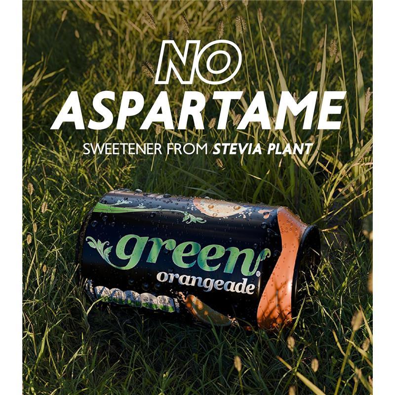 Green Orangeade Sparkling Soft Drink – Low Calorie, No Added Sugar, 24 Cans x 330ml Beverage Natural 5