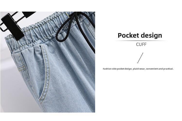 Product Introduction of plus Size High Waist Casual Pants Loose Wide Leg Jeans Fashionable Spring New Arrival for plus Size Women Comfortable Fit 14