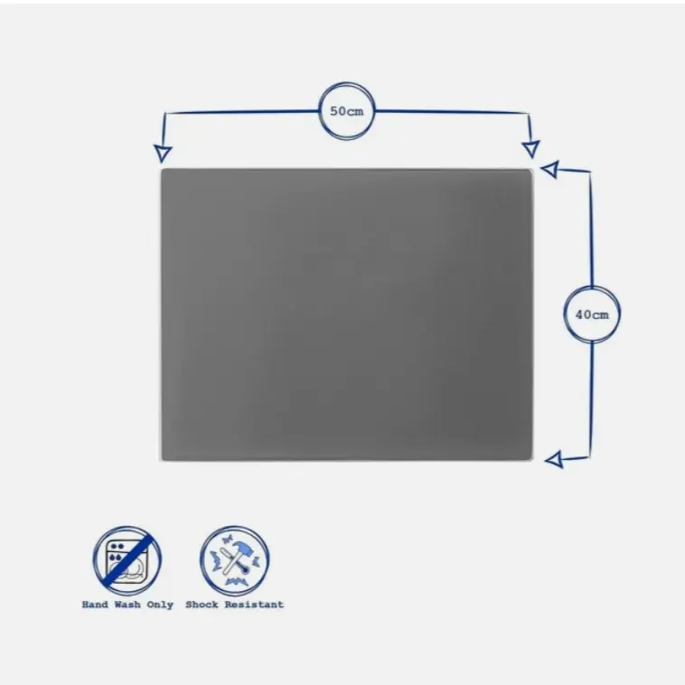 Glass Chopping Cutting Board Work Top Saver Large 50 x 40 cm 2