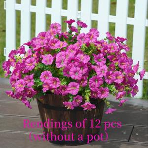 Artificial Flower, 12pcs/set Simulated 7-head Eucalyptus Morning Glory Fake Flower, Decorative Flowers for Home Garden Outdoor Decoration