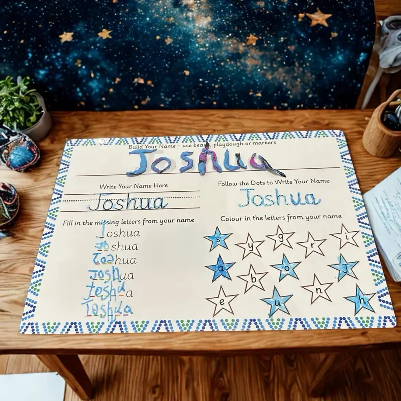 Personalised Wipe-Clean Name Practice Mat 0