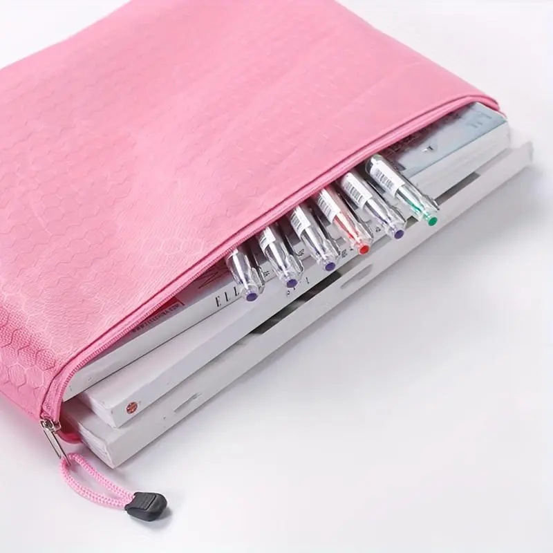 A4 document bag waterproof thickened zip bag stationery bag a4 office information bag file stationery classification tools 5