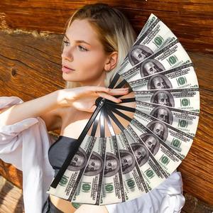 Folding Hand Fan, 4 Counts Large Folding Hand Fan, Handheld Fan for Home Decor, Party, Wedding & Concert