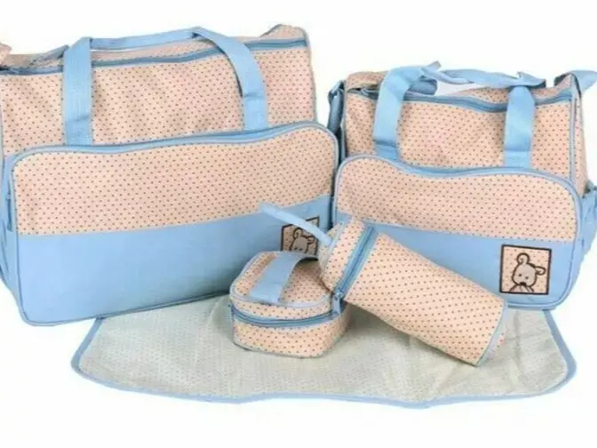 Large 5pcs Mummy Handbag Diaper Bags Set Shoulder Baby Nappy Changing Bag Travel 4