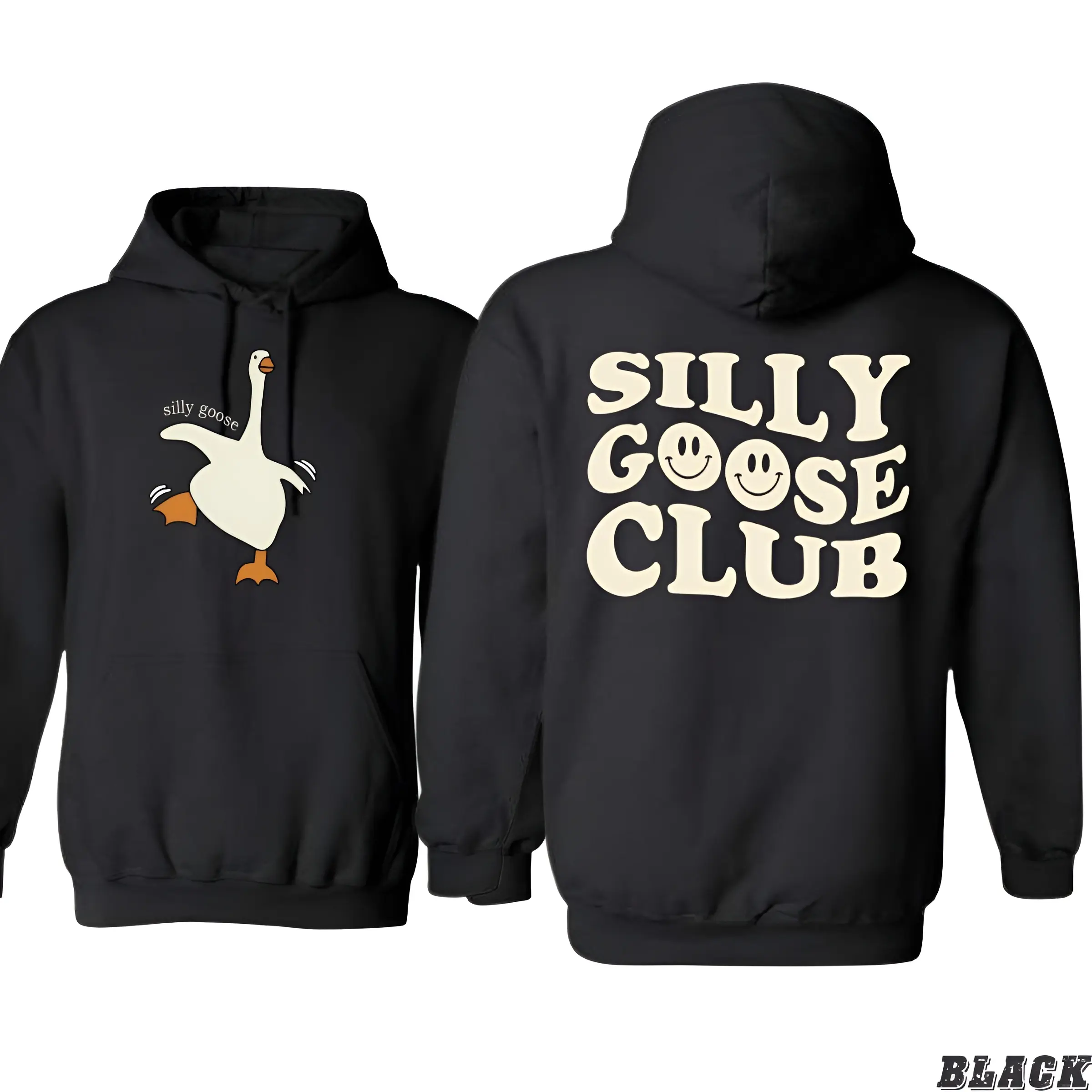 Silly Goose Club Hoodie - Fun and Quirky Design, Perfect for Casual Wear, Comfortable and Stylish, Ideal for Men and Women, Great for Goose Lovers Menswear Sweaters Tops Pullover