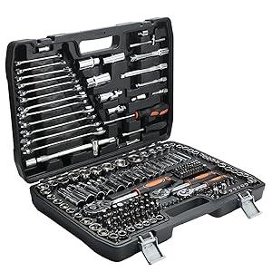 Product Introduction of UK SELLER680 216 Piece 1/4" 1/2" 3/8" Drive Socket Set with Bits, Quick Release Ratchet Wrench Spanner Set - CR-V - Socket Set and Tool Set for Household DIY, Car Repair 2