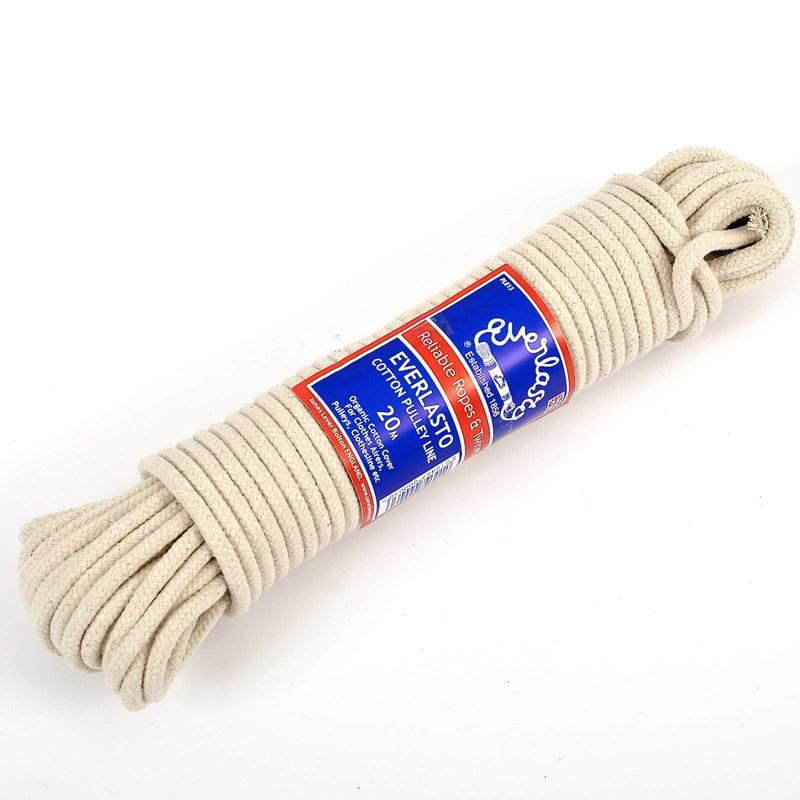 Everlasto Natural Cotton Clothesline Pulley Line Sash Cord 5.5mm X 10m 0
