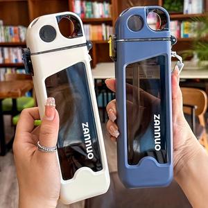 Portable Water Bottle, 1 Count Leakproof Square Water Bottle with Straw, Drinking Cup for Outdoor Sports Travel, Drinkware, Drinking Tumbler