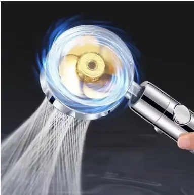 BEST 360 Degrees Rotation Turbo Fan Shower Head High Pressure Water Saving Spray Adjustable Showerhead Filters Bathroom Accessories 4