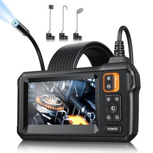 Endoscope Camera with Light, 4.3" IPS Screen Inspection Borescope Camera with 8 LED Lights, IP67 Waterproof Endoscope for Sewer, Tools