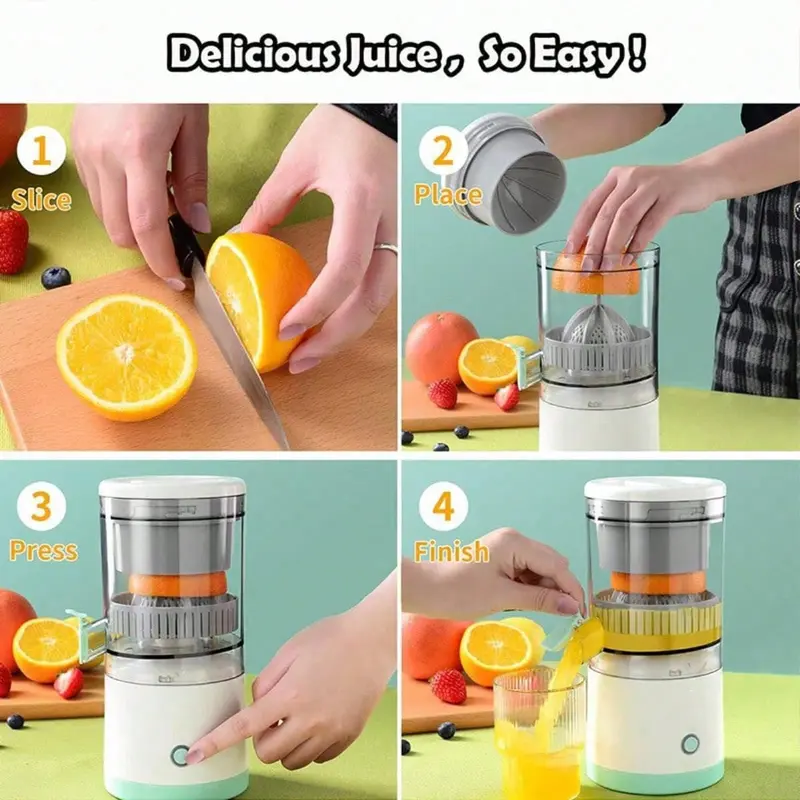 1 Portable Electric Juicer, Home Multi-Purpose Juicer, USB Rechargeable Automatic Fresh Press, Suitable For Orange, Watermelon, Lemon 4