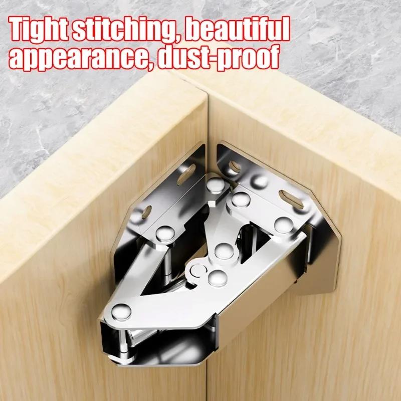 90 Degree Steel Cabinet Hinges No-Drilling HoleHydraulic Buffer Hinge Kitchen Cabinet Cupboard Hinges Furniture Hardware 3