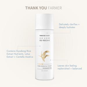 Thank You Farmer 'Rice Pure Essential Milky Hydrating Toner' (200ml) - Skin Repair Skincare