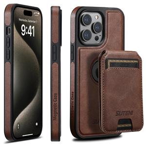 SUTENI 2 In 1 Magnetic Phone Case with Card Holder & Wallet, 1 Count PU Leather Phone Protective Cover, Phone Accessory Compatible With iPhone 15 14 13 12 Pro Max, iPhone 16 Series