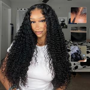 CheetahBeauty Wear and Go Glueless Wigs Human Hair Pre Plucked Pre Cut 7×6 HD Lace No Glue Deep Wave Lace Front Wigs For Women Brazilian Human Hair Wig With Natural Hairline