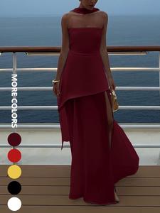 Women's Sexy Solid Color Dress, Elegant Sleeveless Dress for Party Club Dating Wear, Ladies Summer Clothes