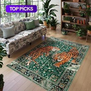 Tiger Pattern Area Rug, Animal Print Rug, 1 Count Non-slip Washable Floor Mat, Decorative Carpet for Home Living Room Bedroom Study Room Hotel #TOP PICKS