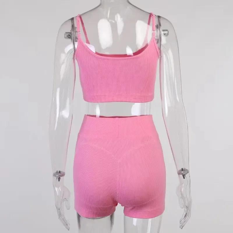 Product Introduction of Womens Intimate Sexy Bra Bustier Shorts Set Camisole Padded Tank Top Female Slim Sports Underwear Pants Suit Summer Lingerie 7