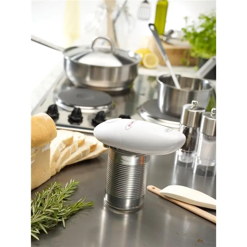 Electric Can Opener - Single Touch Automatic Tin Opener for Hands-Free, Clean and Hassle-Free Opening (White) 3
